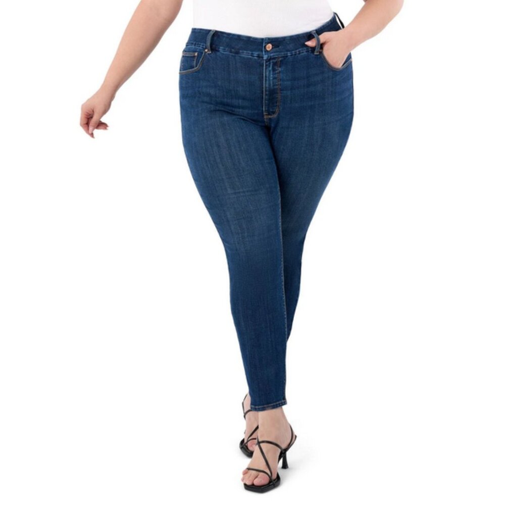 Seven7 Women's Tummyless Skinny Jeans - Mulan (Dark Wash)  – Size 20W – Dark Was